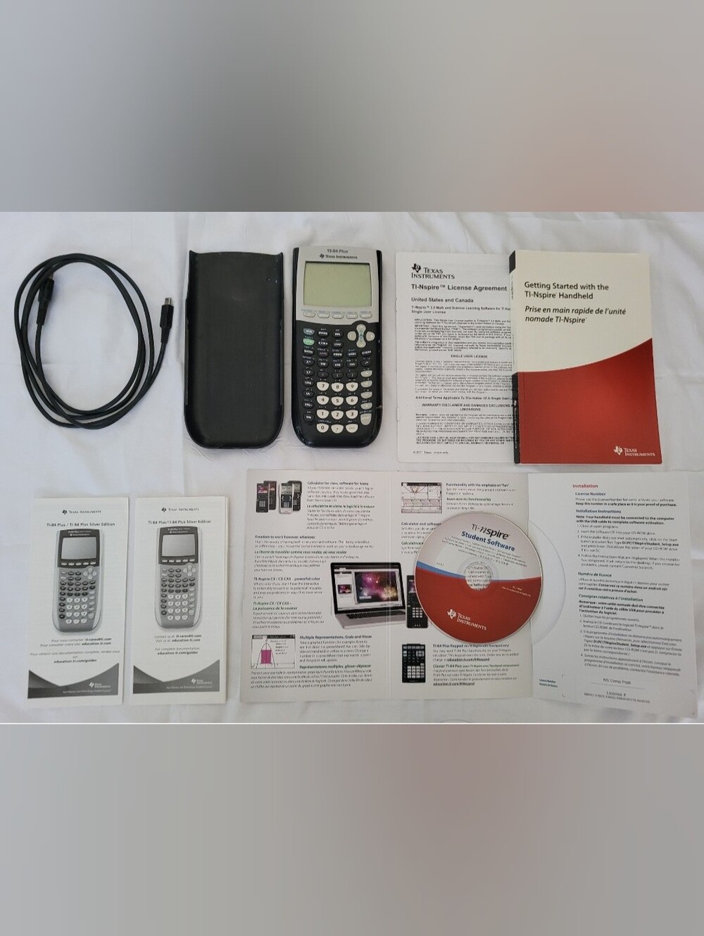 TI-84 Plus Calculator Math Class Instructions + Port Cable
